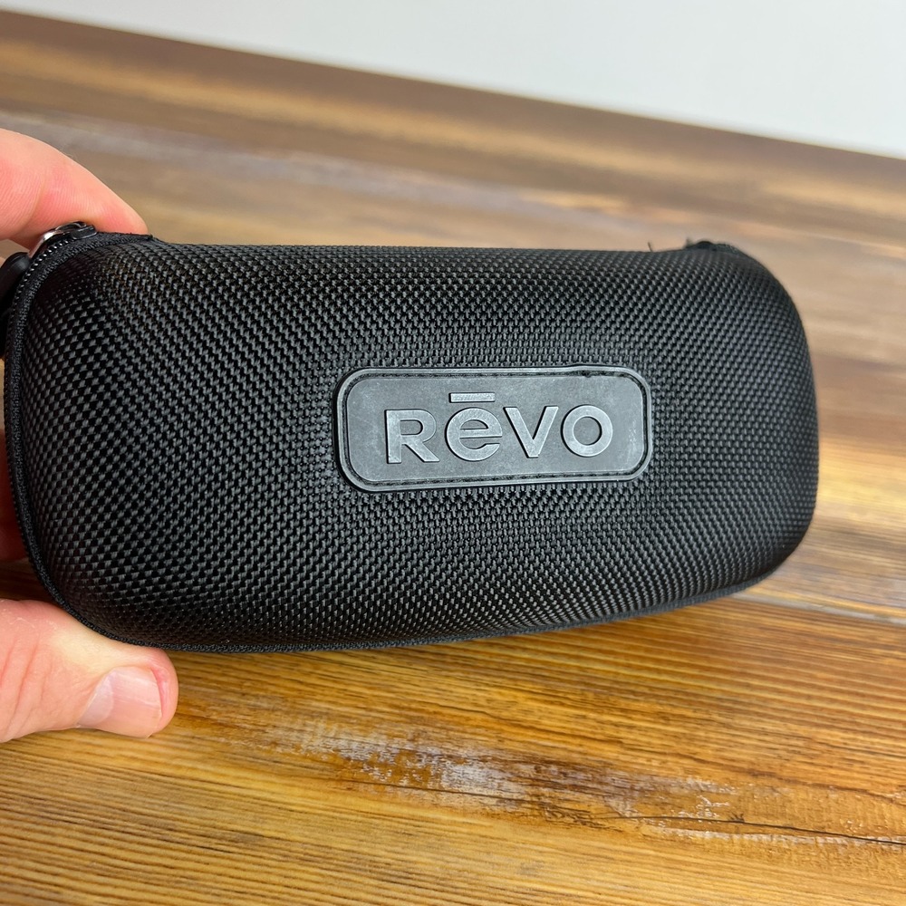 Revo Black Zipper Hard Sunglasses Case Only OEM Felt Lined 6"